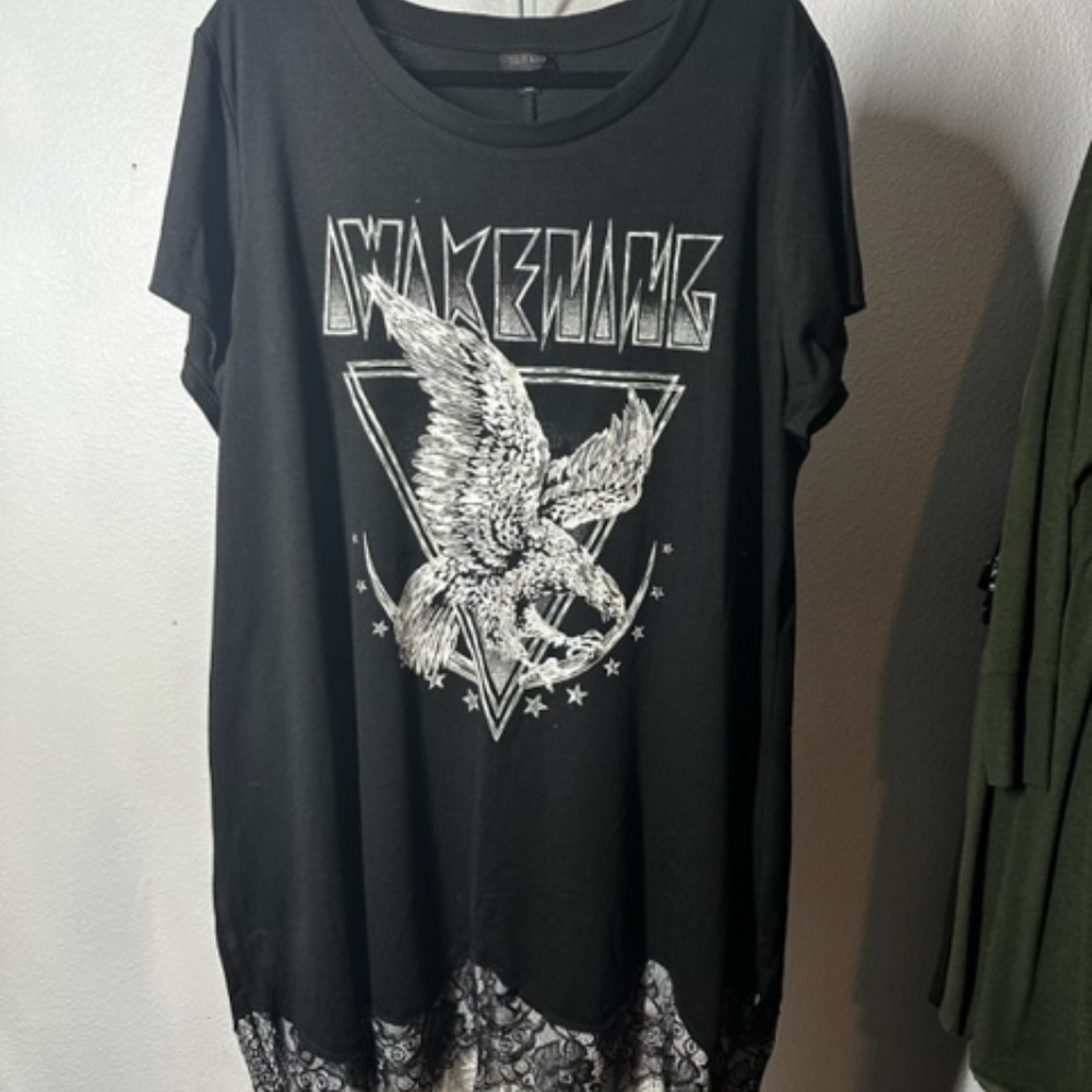 Torrid Black & White Lace T-Shirt Dress